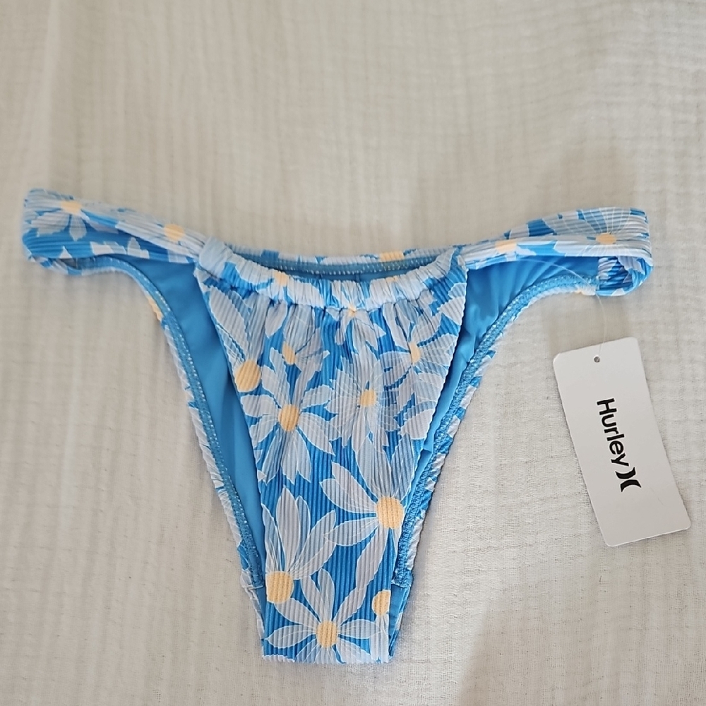 Hurley Floral Bikini Bottom with Yellow Accents